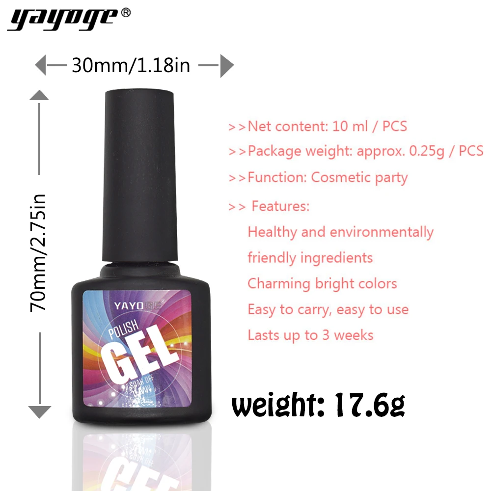 Yayoge 2018 Nail Книги по искусству Дизайн Маникюр 96 Цвет 10 мл Soak Off UV Гель лак для ногтей