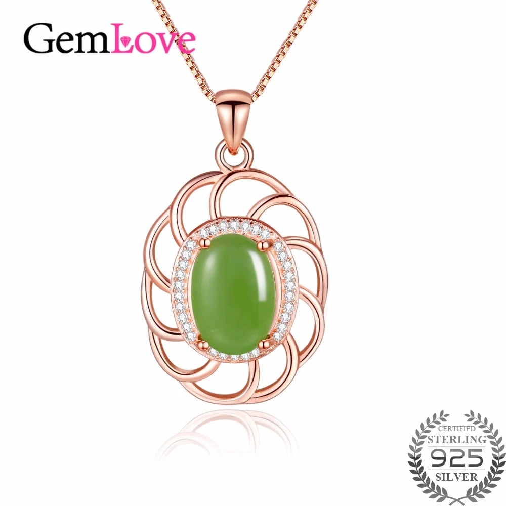 Gemlove Jasper драгоценный камень стерлингов Серебряные ожерелья и Подвески Чокеры