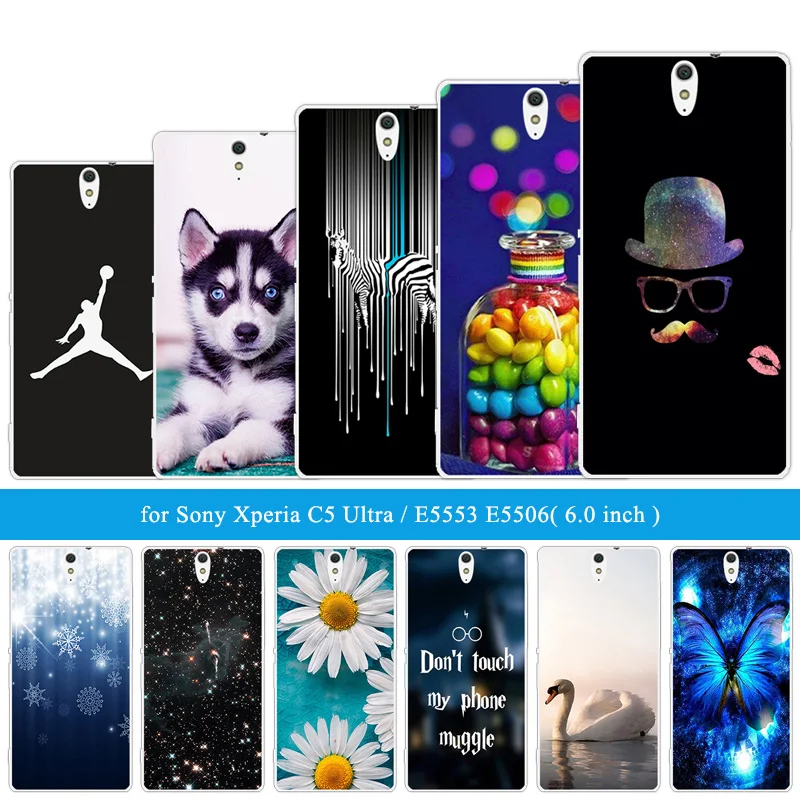 Чехол для телефона Sony Xperia C5 Ultra Cover Silicon 6 0 "для dual E5553 E5506 E5533 Funny Cat Capa|Бамперы| |