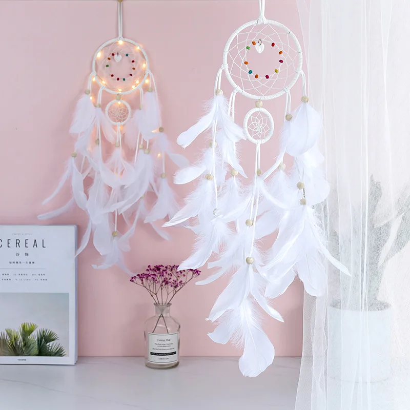 White feather two- ring Dreamcatcher feather pendant hand made gifts for students wedding decoration birthday gifts
White feather two- ring Dreamcatcher feather pendant hand made gifts for students wedding decoration birthday gifts