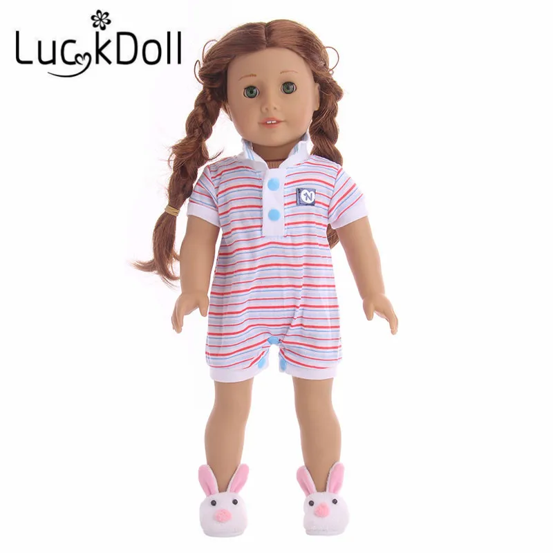 LUCKDOLL High Quality One-Piece Dress Stripes Spring And Summer Suitable For 18 Inch American Doll 43cm Doll Accessories
LUCKDOLL High Quality One-Piece Dress Stripes Spring And Summer Suitable For 18 Inch American Doll 43cm Doll Accessories
