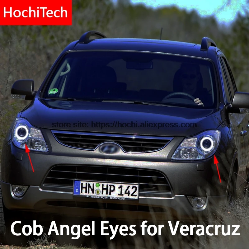 Для Hyundai veracruz ix55 2007 2012 COB светодиодный дневсветильник белый ореол Cob Led Angel Eyes