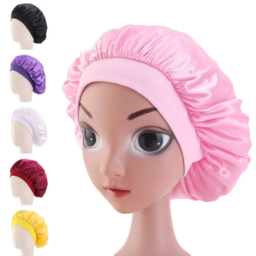 Kids Girl Satin Night Sleep Cap Hair Care Bonnet Hat Head Cover Wrap Solid Color Protect Wide Band Hats Beanies Skullies Fashion
Kids Girl Satin Night Sleep Cap Hair Care Bonnet Hat Head Cover Wrap Solid Color Protect Wide Band Hats Beanies Skullies Fashion