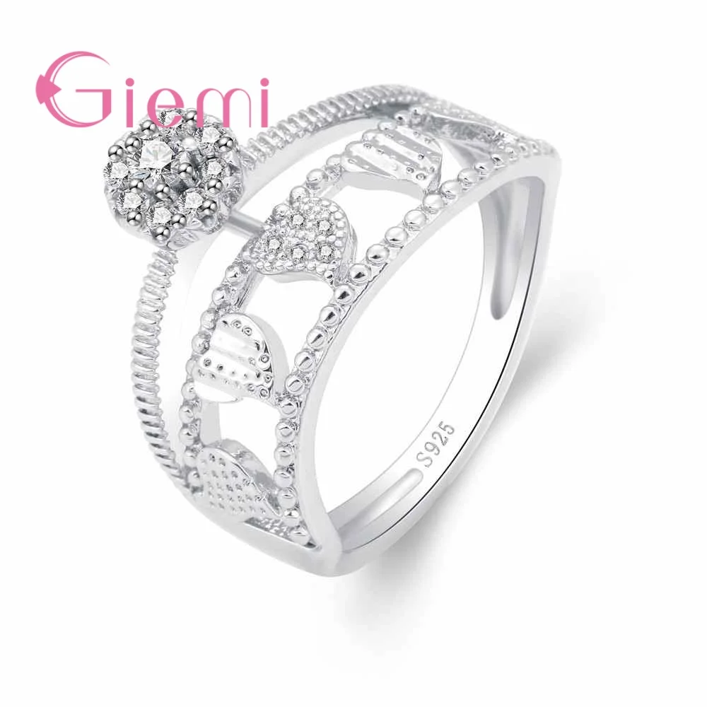 Hot Top Quality Pure Silver Romantic Style Jewelry Rings Glass Shape Decoration with Clear Crystal Girls Wide Rings
Hot Top Quality Pure Silver Romantic Style Jewelry Rings Glass Shape Decoration with Clear Crystal Girls Wide Rings