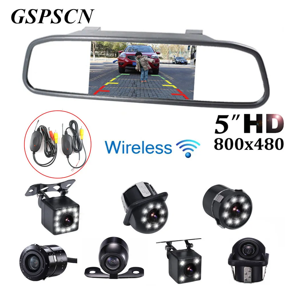 GSPSCN 2.4G Wireless 5 inch TFT LCD Rear View Mirror Car Monitor Video Input with Vehicle Color View 170 Angle Rear View Camera
GSPSCN 2.4G Wireless 5 inch TFT LCD Rear View Mirror Car Monitor Video Input with Vehicle Color View 170 Angle Rear View Camera