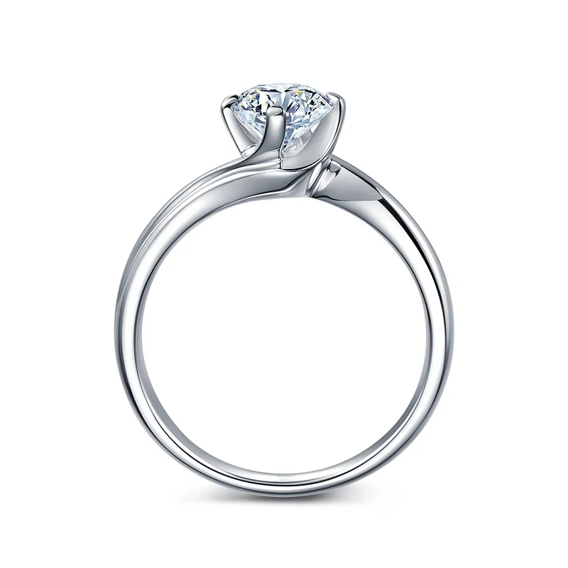 1ct 6x6 Solitaire CZ обручальное кольцо с четырьмя зубцами Настоящее серебро 925 пробы