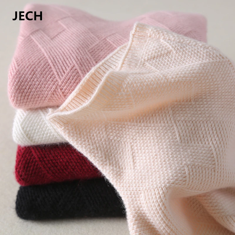 JECH Women Cashmere Sweaters 2018 Autumn-Winter Women Cashmere Wool Geometric Knitted Warm Sweaters Fashion Pullovers Female
JECH Women Cashmere Sweaters 2018 Autumn-Winter Women Cashmere Wool Geometric Knitted Warm Sweaters Fashion Pullovers Female