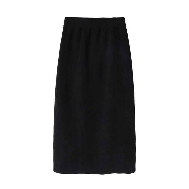 PERHAPS U Black Knitted Elastic Waist A Line Skirt Solid Knee Length Empire Autumn Winter S0130
PERHAPS U Black Knitted Elastic Waist A Line Skirt Solid Knee Length Empire Autumn Winter S0130