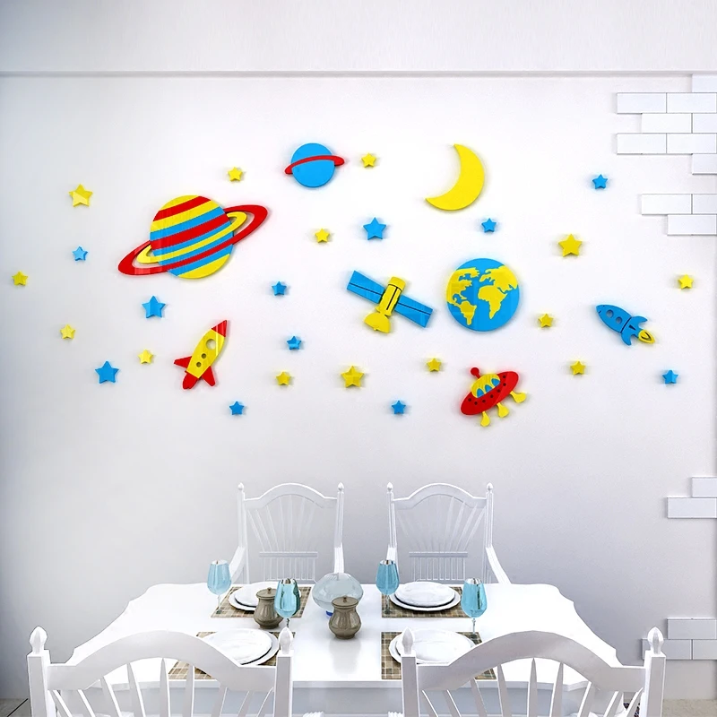 Space Star Moon 3d Acrylic Wall Sticker Children's room Kindergarten decoration stickers cartoon bedroom decoration wallpaper
Space Star Moon 3d Acrylic Wall Sticker Children's room Kindergarten decoration stickers cartoon bedroom decoration wallpaper