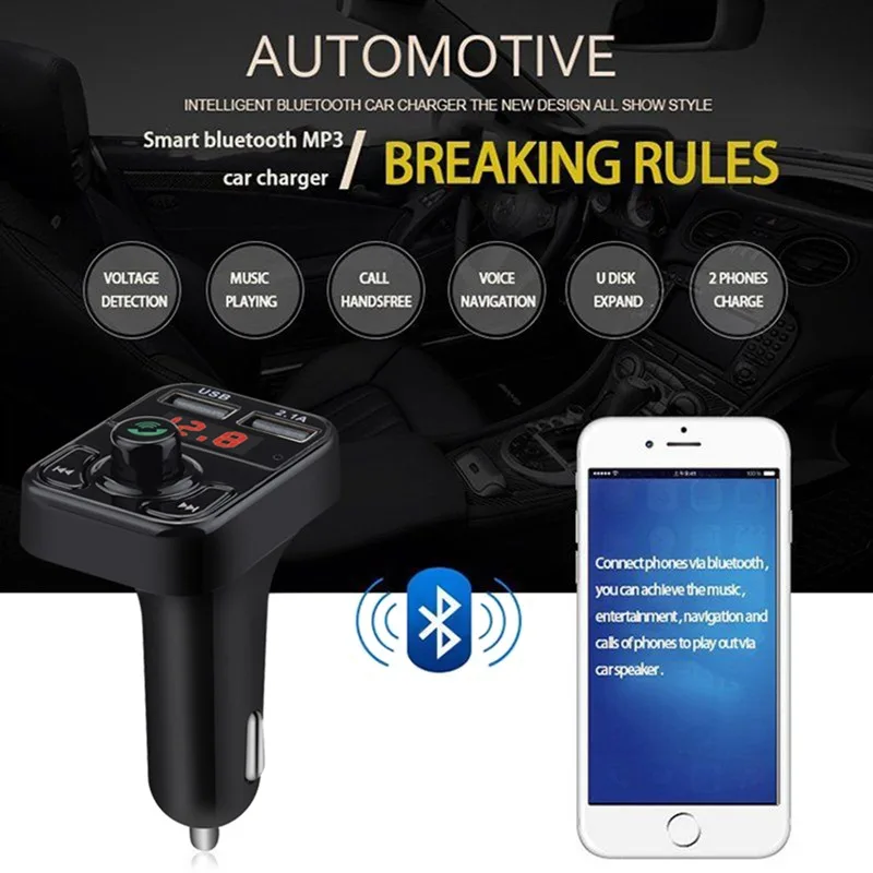 VicTsing MP3 музыкальный плеер FM Bluetooth передатчик громкой связи беспроводной радио
