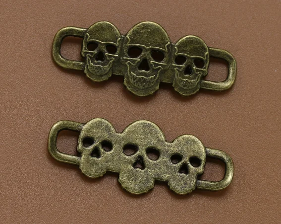 50pcs skull connector 40*17mm Antique silver bronze Handmade Jewelry Making bracelet DIY Supplies Europe zinc Alloy accessories
50pcs skull connector 40*17mm Antique silver bronze Handmade Jewelry Making bracelet DIY Supplies Europe zinc Alloy accessories
