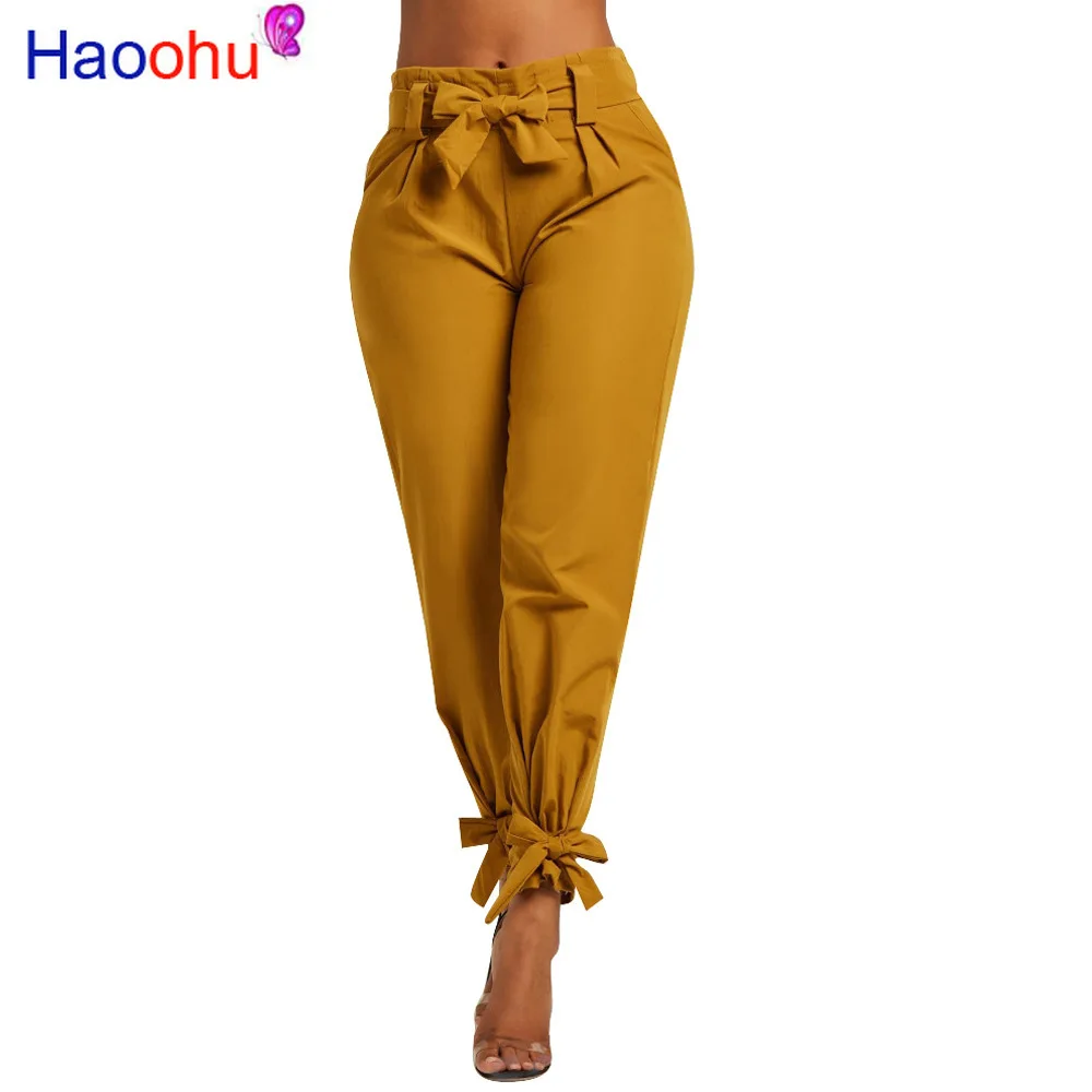 HAOOHU Casual High Waist Pencil Pants Pantalon Women Stretch Solid Trousers With Sashes Fashion Female Elastic Bandage Pants
HAOOHU Casual High Waist Pencil Pants Pantalon Women Stretch Solid Trousers With Sashes Fashion Female Elastic Bandage Pants