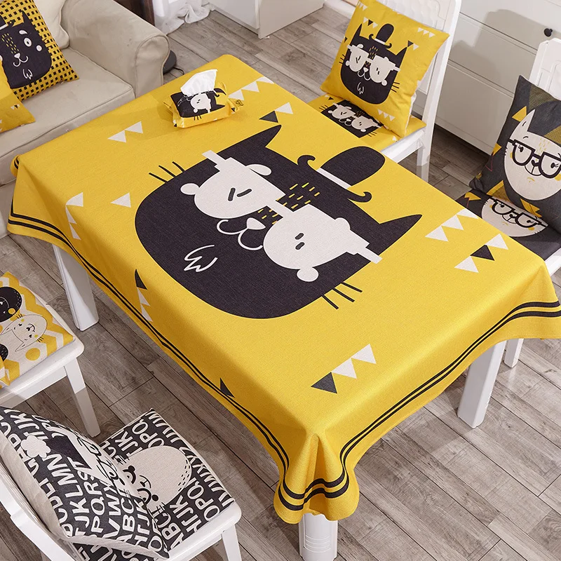 Modern thick table cloth cartoon cotton and linen round table table cloth anti-hot rectangular table cloth
Modern thick table cloth cartoon cotton and linen round table table cloth anti-hot rectangular table cloth