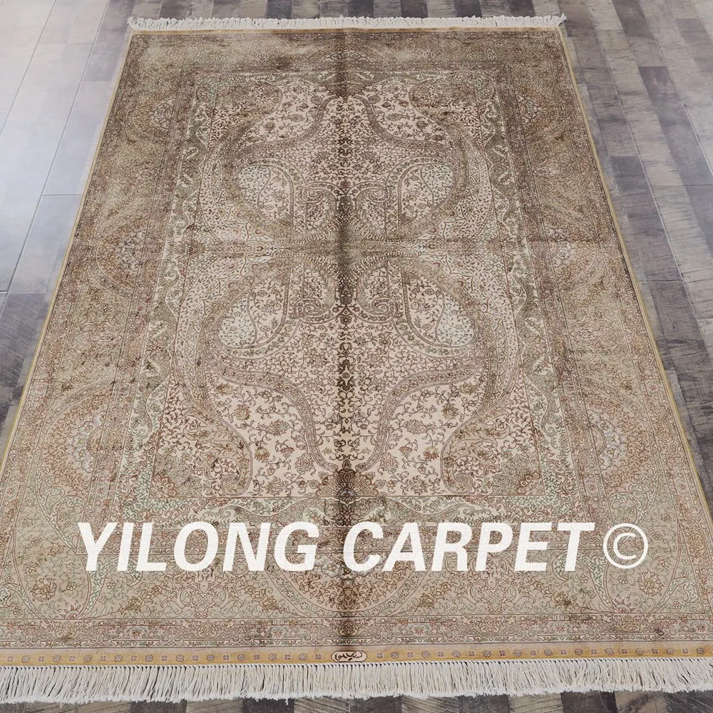 Yilong 5 'x 7,5' Традиционный персидский бежевый ковер ручной работы турецкий Шелковый коврик (ZQG065A5x7.5)
Yilong 5 'x 7,5' Традиционный персидский бежевый ковер ручной работы турецкий Шелковый коврик (ZQG065A5x7.5)