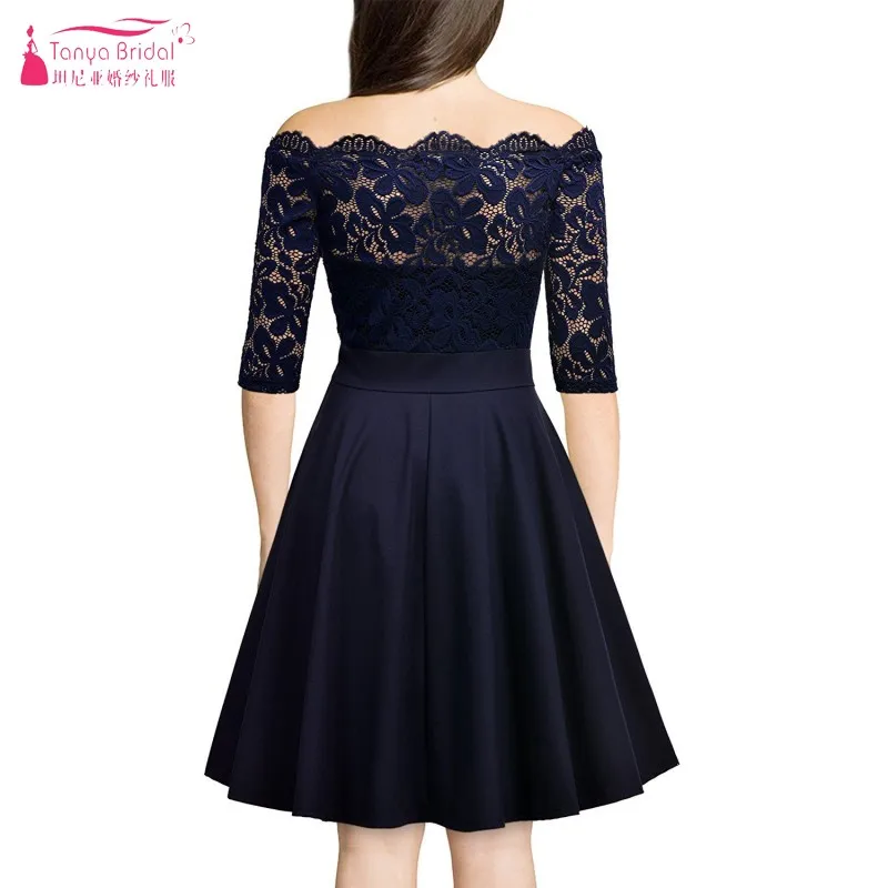 TANYA BRIDAL Lace Half Boat-Neck A-line Knee-length Formal Bridesmaid Dresses Wedding Party Dress 2019 robe de soiree JQ354
TANYA BRIDAL Lace Half Boat-Neck A-line Knee-length Formal Bridesmaid Dresses Wedding Party Dress 2019 robe de soiree JQ354