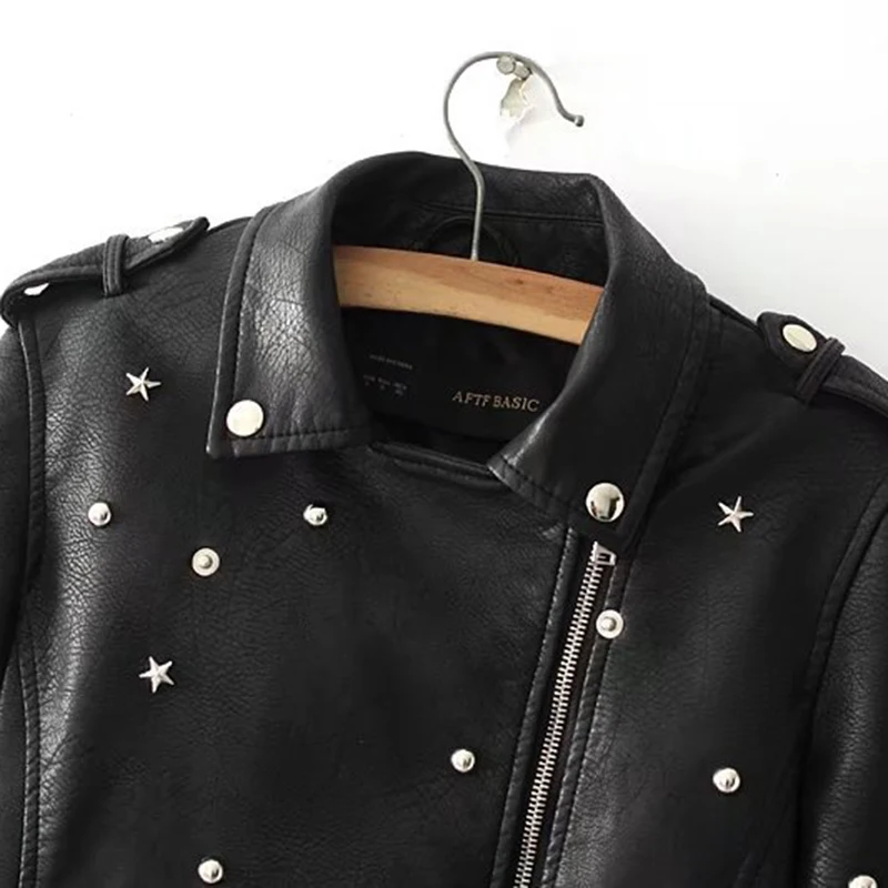 AKSLXDMMD PU Jacket Coat Female Rivet Outerwear Coats Zipper Basic Jackets Faux Leather Coat Autumn Winter Jacket Women YR033
AKSLXDMMD PU Jacket Coat Female Rivet Outerwear Coats Zipper Basic Jackets Faux Leather Coat Autumn Winter Jacket Women YR033