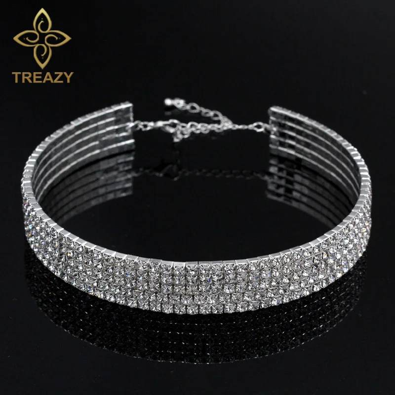 TREAZY New Designed Fashion Jewelry for Women Bridal Wedding Prom Rhinestone Crystal Choker Necklace Silver Color Collar Choker
TREAZY New Designed Fashion Jewelry for Women Bridal Wedding Prom Rhinestone Crystal Choker Necklace Silver Color Collar Choker