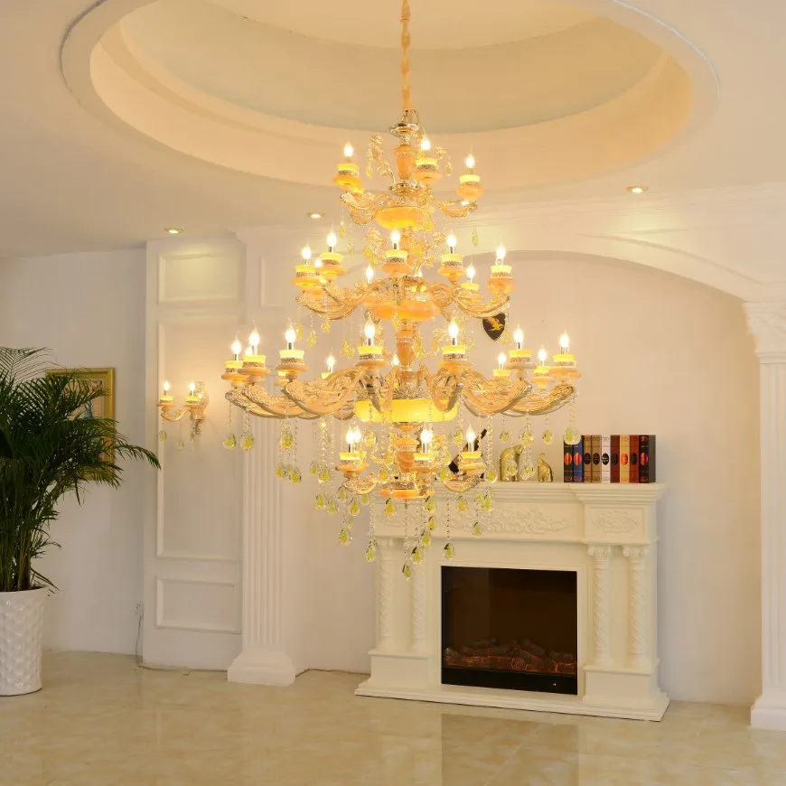 Роскошная мраморная люстра в пентхаусе светодиодный лампа для гостиной виллы