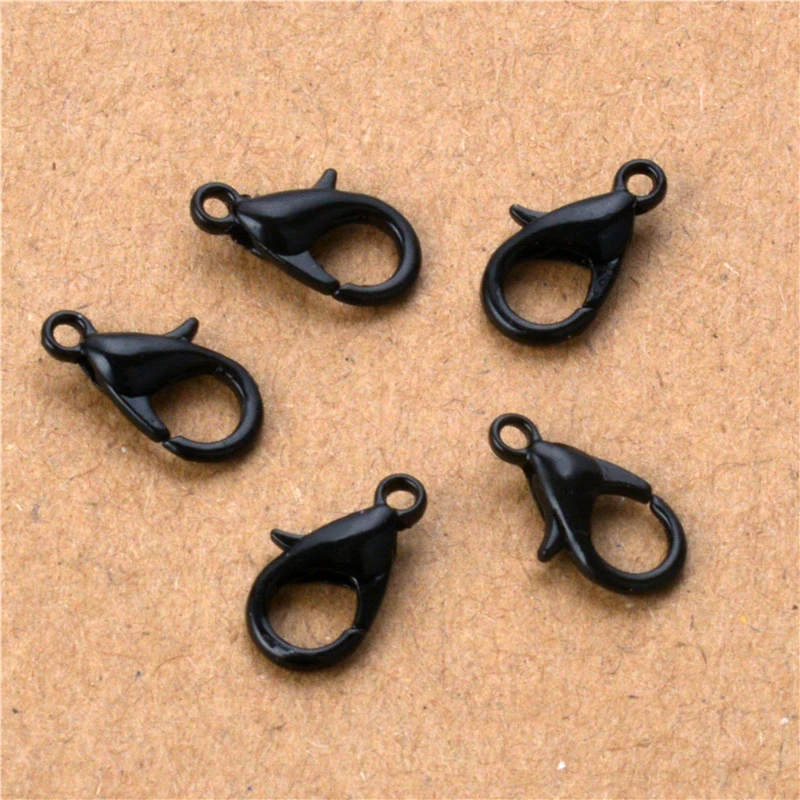 50pcs/lot 12mm/10mm Black Heart Lobster Clasp Hooks For Necklace Bracelet Chain DIY Jewelry Accessory Findings
50pcs/lot 12mm/10mm Black Heart Lobster Clasp Hooks For Necklace Bracelet Chain DIY Jewelry Accessory Findings