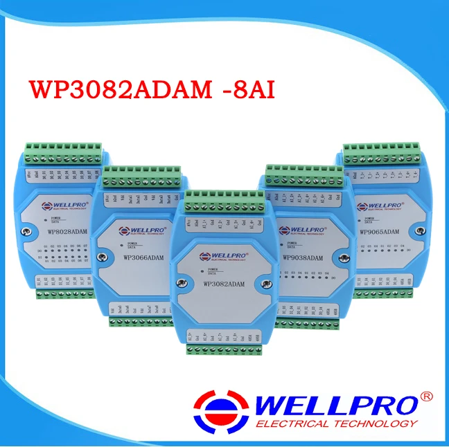 WP3082ADAM ( 8AI ) _ 0-20 мА/4-20 мА Аналоговый Входной модуль/RS485 MODBUS RTU коммуникации - купить