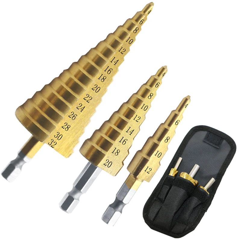 Hss Titanium Step Drills Bit Cone Taper Hex Shank Stainless Steel Drill Bit Metal Hole Cutter Metric Center Drill 4-12/20/32
Hss Titanium Step Drills Bit Cone Taper Hex Shank Stainless Steel Drill Bit Metal Hole Cutter Metric Center Drill 4-12/20/32