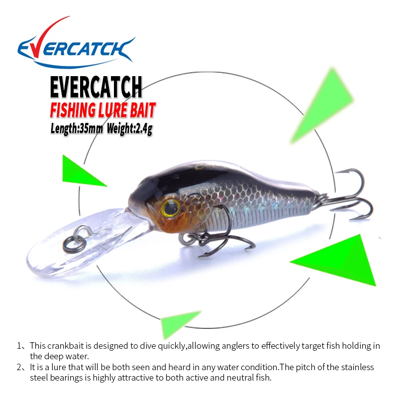 2019 EVERCATCH рыба Жир Мини Кривошип 35 мм 2 4 г рыболовные приманки Воблеры приманка