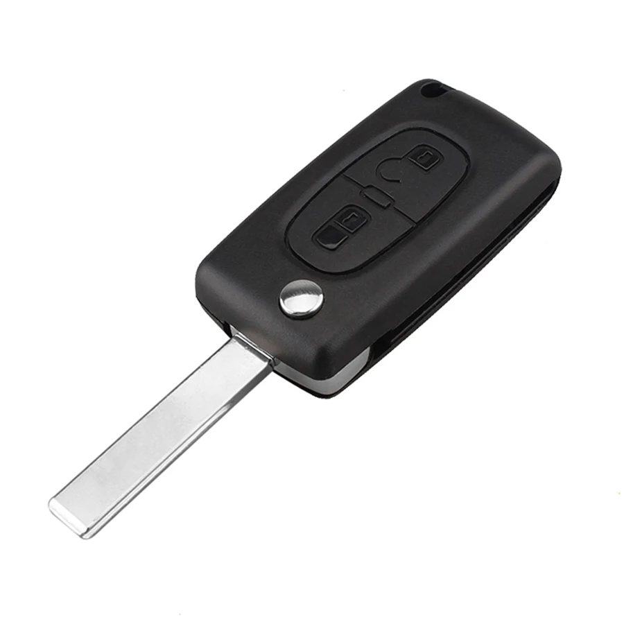 2 кнопки флип чехол для ключей Peugeot 107 207 307 307S 308 407 607 с паз батареей место CE0536 без