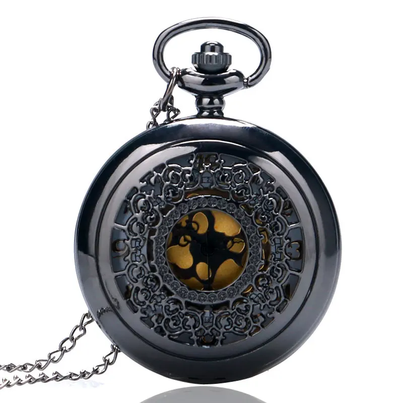 Antique Hollow Pocket Watch Vintage Alloy Steampunk Black Necklace Pendant Chain relogio de bolso Gift Quartz Watch
Antique Hollow Pocket Watch Vintage Alloy Steampunk Black Necklace Pendant Chain relogio de bolso Gift Quartz Watch
