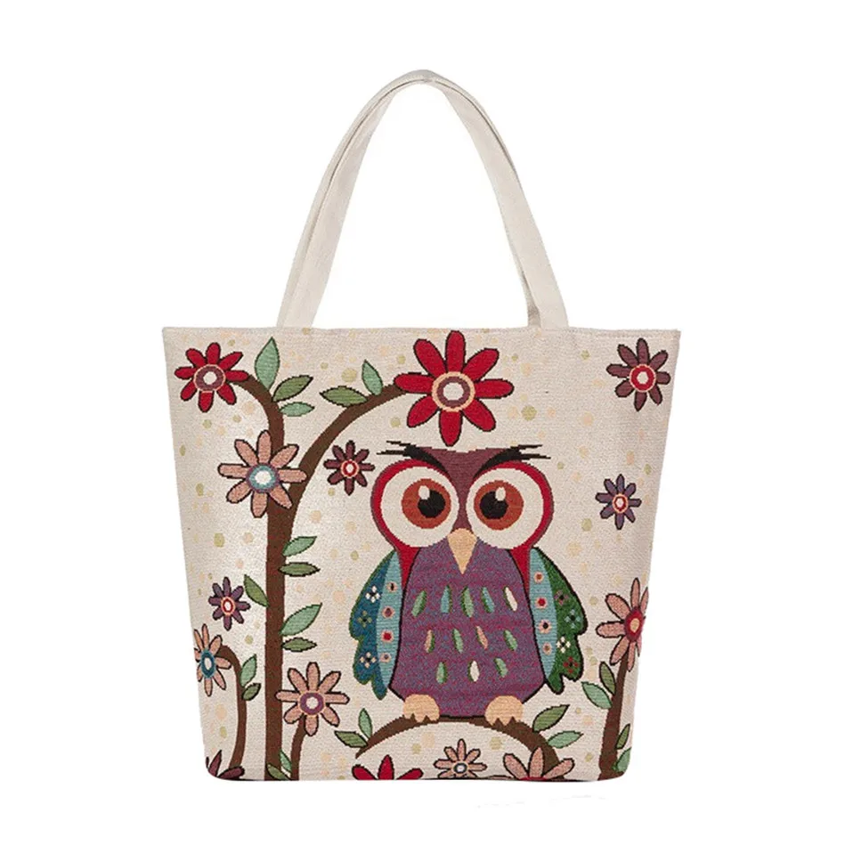 Owl And Floral Print Canvas Bag Women Flowers Handbags Large Capacity Female Shoulder Bags Single Shopping Bag Casual Beach Bag
Owl And Floral Print Canvas Bag Women Flowers Handbags Large Capacity Female Shoulder Bags Single Shopping Bag Casual Beach Bag