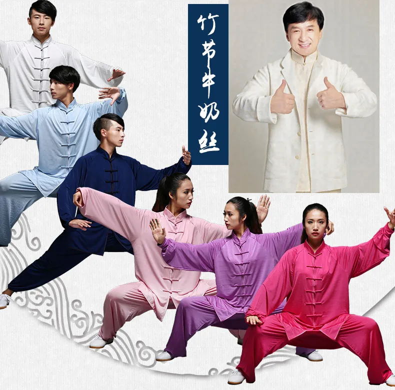 Jackie Chan same Uniform milk silk clothing spring autumn Exercise clothes and Wushu Performance Tai Chi Kungfu Fighting Outfit
Jackie Chan same Uniform milk silk clothing spring autumn Exercise clothes and Wushu Performance Tai Chi Kungfu Fighting Outfit