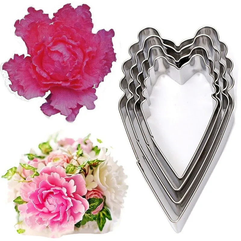 4pcs/lot Heart Peony Flower Stainless Steel Cookie Cutter Mold Sugarcraft Cake Decorating Pastry Baking Mould Baking Tools
4pcs/lot Heart Peony Flower Stainless Steel Cookie Cutter Mold Sugarcraft Cake Decorating Pastry Baking Mould Baking Tools