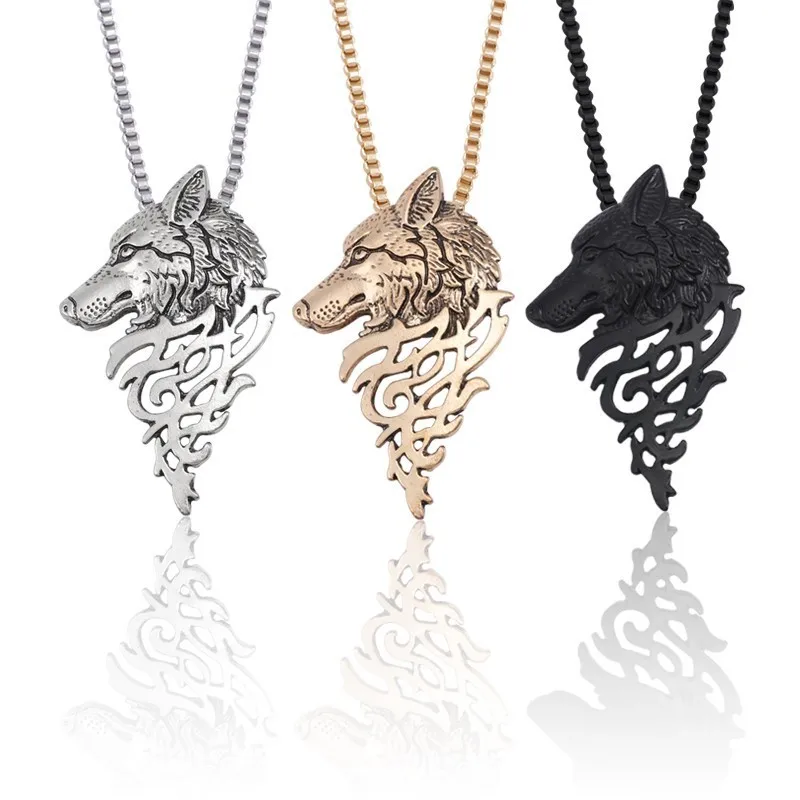 Drop Shipping Punk Vintage Wolf Pendant Necklace Women Men Gold Silver Black Metal Wolf Head Necklaces Pendants Animal Jewelry
Drop Shipping Punk Vintage Wolf Pendant Necklace Women Men Gold Silver Black Metal Wolf Head Necklaces Pendants Animal Jewelry