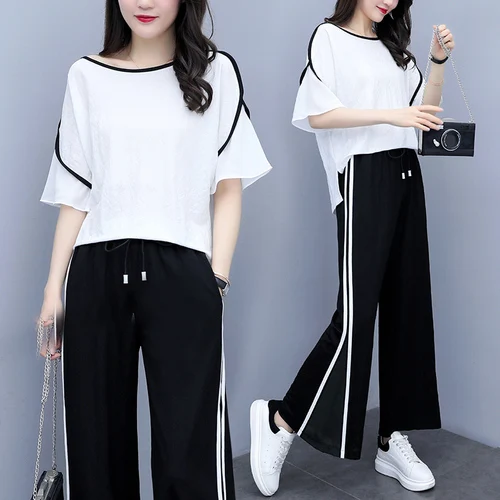 Plus Size 4xl Women's Summer Suit Pantalon Taille Haute Femme Ensemble Femme Deux Pieces Split Tracksuit Wide Leg Pants Ukraine
Plus Size 4xl Women's Summer Suit Pantalon Taille Haute Femme Ensemble Femme Deux Pieces Split Tracksuit Wide Leg Pants Ukraine