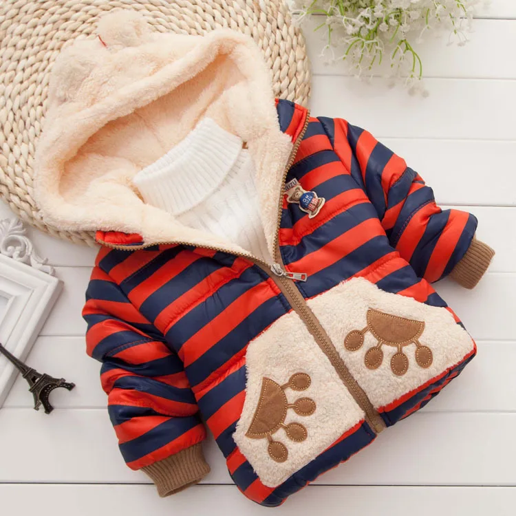 Retail 1PC New 2014 Autumn Winter Baby Outerwear Striped Cartoon Bear Thick Fleece Hooded Coats & Jackets For Children
Retail 1PC New 2014 Autumn Winter Baby Outerwear Striped Cartoon Bear Thick Fleece Hooded Coats & Jackets For Children