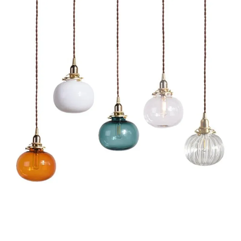 Vintage Loft Copper Glass Colorful Suspension for Dining Room Foyer Bed Side Apartment Nordic Glass Ball Pendant Light 2486
Vintage Loft Copper Glass Colorful Suspension for Dining Room Foyer Bed Side Apartment Nordic Glass Ball Pendant Light 2486