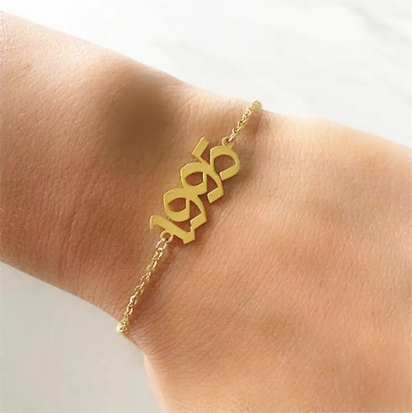 V Attract Old English Number Statement Bracelet Personalized Jewelry Women Custom Special Year Pulseras Mujer Birthday Date Gift
V Attract Old English Number Statement Bracelet Personalized Jewelry Women Custom Special Year Pulseras Mujer Birthday Date Gift