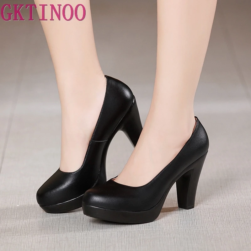 GKTINOO Genuine Leather shoes Women Round Toe Pumps Sapato feminino High Heels Shallow Fashion Black Work Shoe Plus Size 33-43
GKTINOO Genuine Leather shoes Women Round Toe Pumps Sapato feminino High Heels Shallow Fashion Black Work Shoe Plus Size 33-43