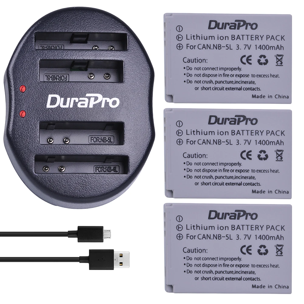 3pc DuraPro NB-5L NB 5L 5L Rechargeable Camera Li-ion Battery + USB Dual Charger For Canon 900 Ti SD790 IS SD950 SD900 SD990 Z1
3pc DuraPro NB-5L NB 5L 5L Rechargeable Camera Li-ion Battery + USB Dual Charger For Canon 900 Ti SD790 IS SD950 SD900 SD990 Z1
