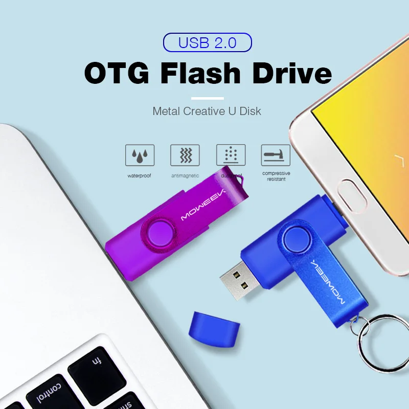 Moweek USB флеш-накопитель 2018 cle usb 2 0 stick 64G otg смартфон Флешка 4g 8g 16g 32g 128G устройства для