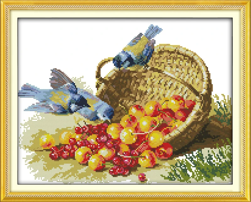 Bird and fruit cross stitch kit 14ct 11ct pre stamped canvas cross stitching animal lover embroidery DIY handmade needlework
Bird and fruit cross stitch kit 14ct 11ct pre stamped canvas cross stitching animal lover embroidery DIY handmade needlework