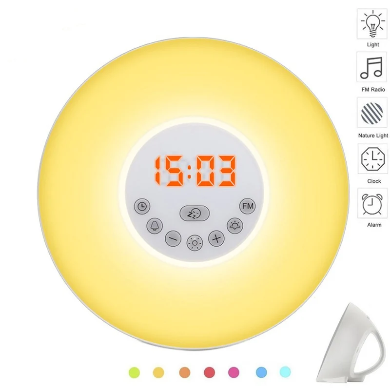 Будильник Sunrise/Sunset/Digital со светодиодной подсветкой и FM радио|Будильники| |