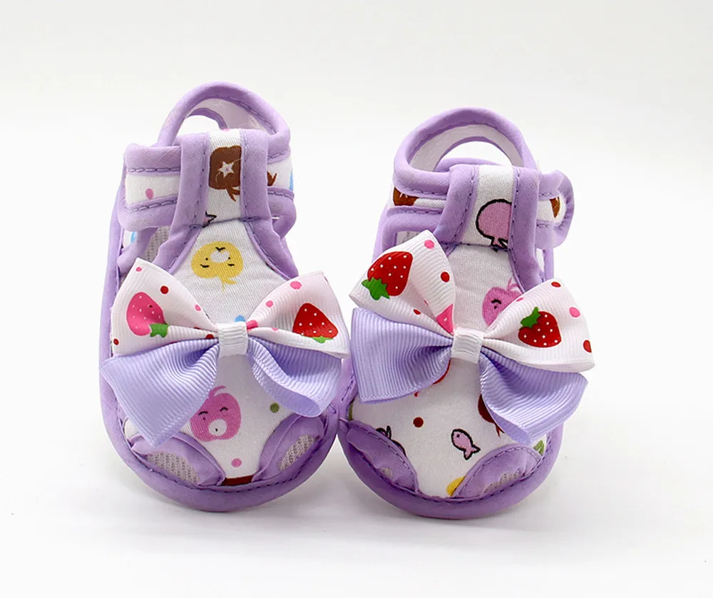 Бант для новорожденных девочек весна-лето 2019 мягкая подошва нескользящая обувь