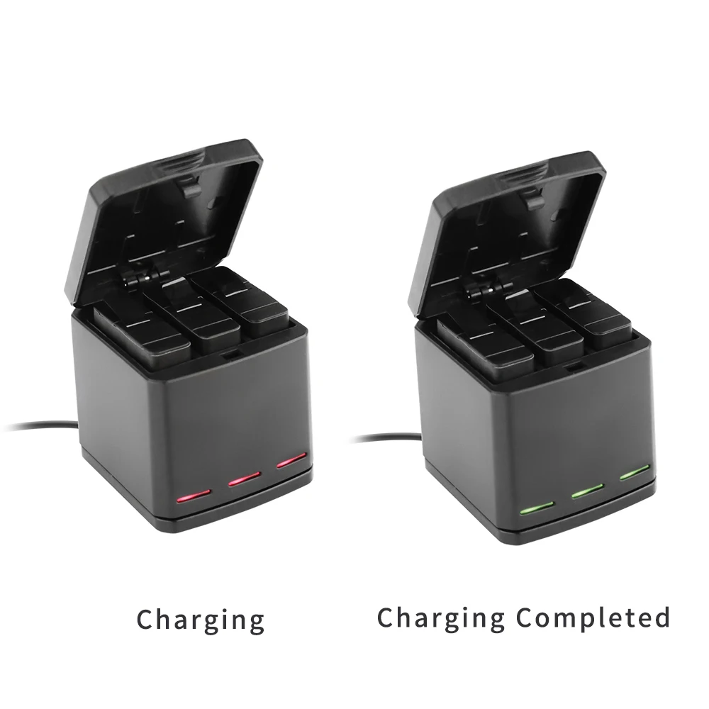 TELESIN 3-way Battery Charger and 3 Batteries Kit, Charging Storage Box with Replacement Battery for GoPro Hero 7 Black Hero 5 6
TELESIN 3-way Battery Charger and 3 Batteries Kit, Charging Storage Box with Replacement Battery for GoPro Hero 7 Black Hero 5 6
