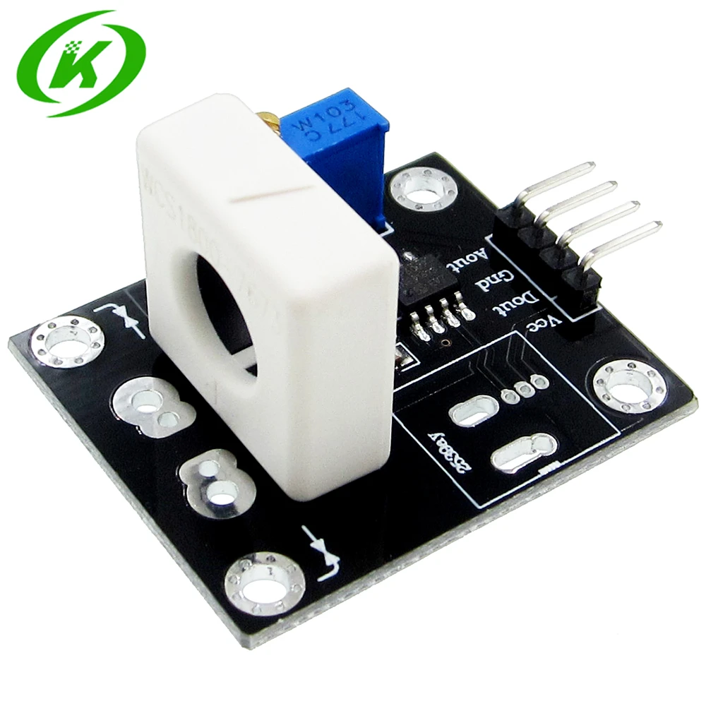 DC 5V WCS1800 датчик датчика Холла 35A точный с сигнальной лампой перегрузки по току |