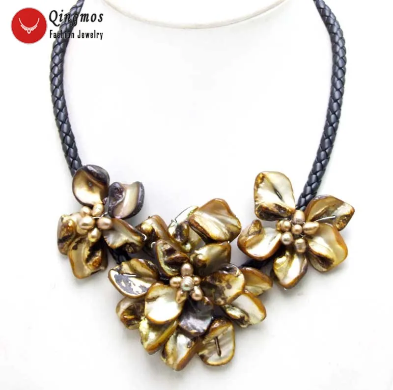 Qingmos Trendy Shell Flower Necklace for Women with 3 Piece Brown Baroque Shell Flower Pendant Necklace Jewelry 18'' Nec6332
Qingmos Trendy Shell Flower Necklace for Women with 3 Piece Brown Baroque Shell Flower Pendant Necklace Jewelry 18'' Nec6332