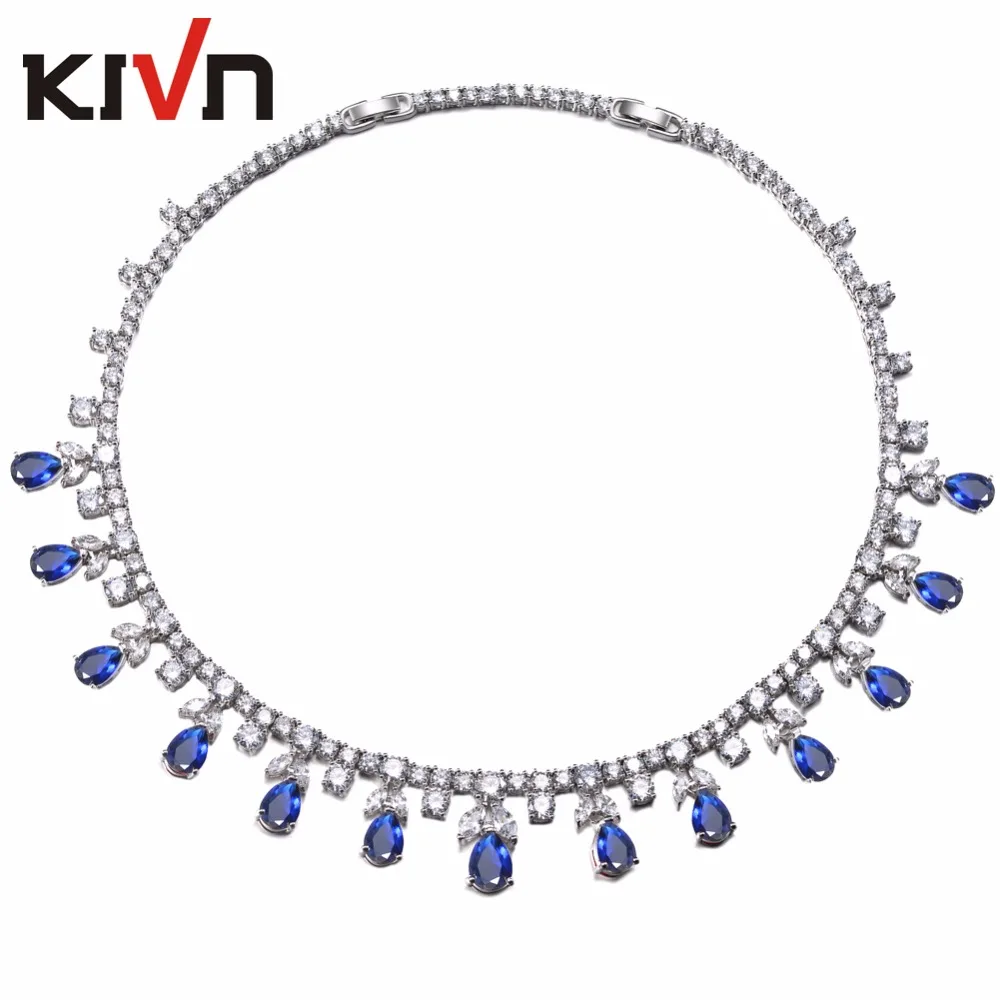KIVN Fashion Jewelry Blue Cubic Zirconia Luxury Bridal Wedding Necklaces for Womens Girls Bridesmaids Christmas Birthday Gifts
KIVN Fashion Jewelry Blue Cubic Zirconia Luxury Bridal Wedding Necklaces for Womens Girls Bridesmaids Christmas Birthday Gifts