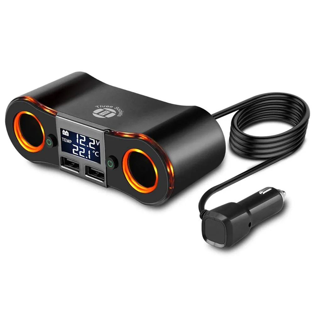 Автомобильное зарядное устройство с 2 USB портами 12 24 В 80 Вт|Кабели адаптеры и