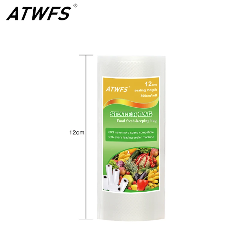 Atwfs1 шт. 12 см x 500 см/рулон, вакуумные пакеты для хранения пищевых продуктов, пакеты для вакуумной упаковки
Atwfs1 шт. 12 см x 500 см/рулон, вакуумные пакеты для хранения пищевых продуктов, пакеты для вакуумной упаковки