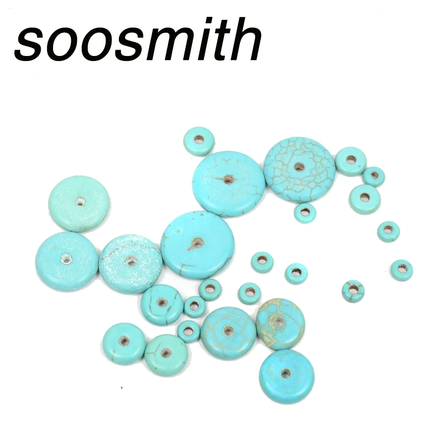 Soosmith сплюснутые круглые бусины из натурального камня для украшения 4 мм 6 8 10 12 14 Diy