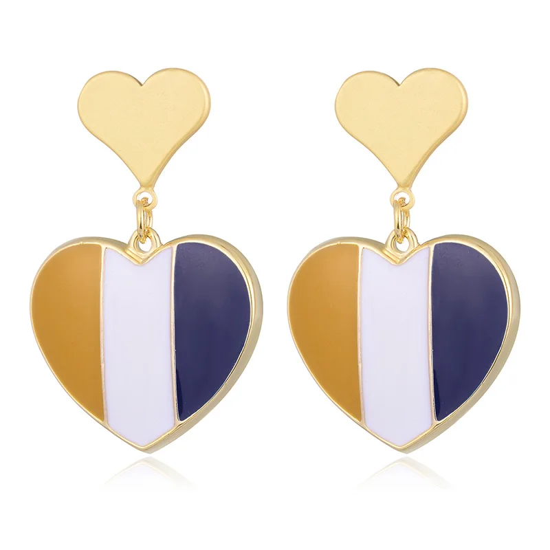 Cute Heart Shape Enamel Pendant Earring New Alloy Drop Dangle Earrings for Women Girl Fashion Ear Jewelry pendientes 2021
Cute Heart Shape Enamel Pendant Earring New Alloy Drop Dangle Earrings for Women Girl Fashion Ear Jewelry pendientes 2021